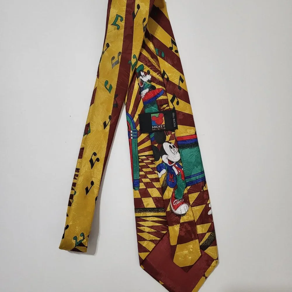 Disney Vintage Mickey Mouse & Minnie Mouse Dancing Music Jukebox Men's Neck‎ Tie